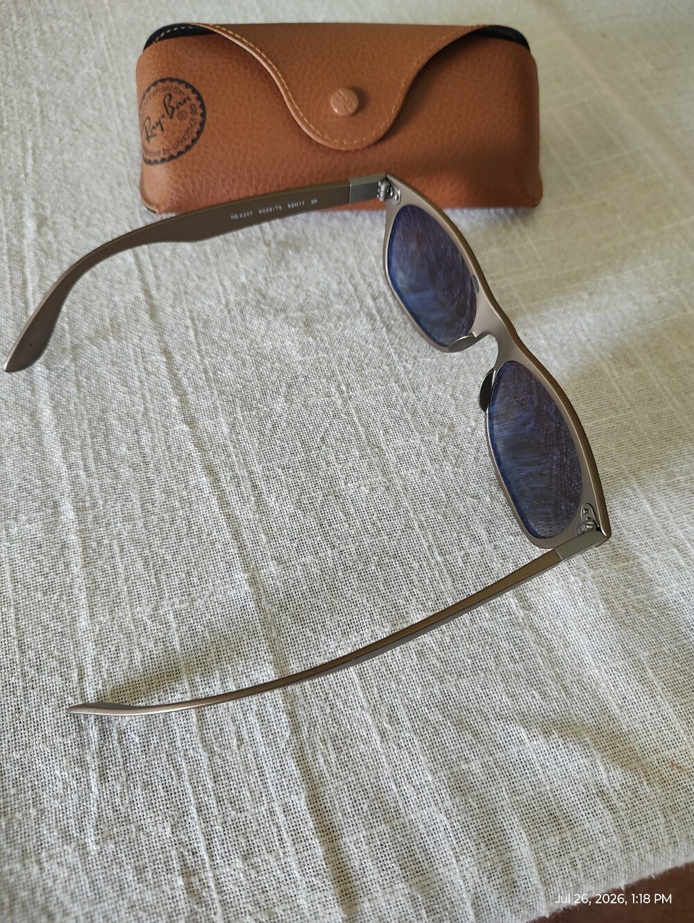 Ray-Ban Matte Brown Frame Polarized Sunglasses with Brown Case - Picture 4 of 9